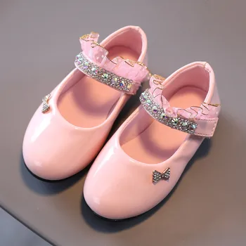 Mode Charmiga Flickor Casual Skor Lace Flickor Prinsessan Skor Strass Mjuk Sula Barns Läder Skor#k30