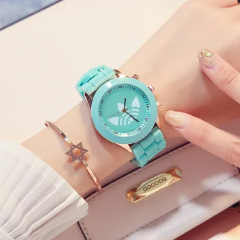 Mode för Kvinnor Klocka Ins Trend Godis Färg armbandsur koreanska Silikon Jelly Titta på Reloj Mujer Klockan Gåvor för Kvinnor