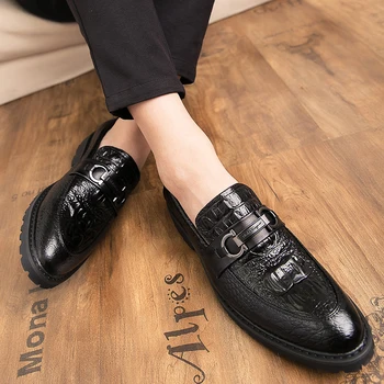 Mode, Handgjorda Man Casual Skor glida på Läder som andas Bekväma Loafers Designer Män Fest Kontor Lägenheter mockasiner