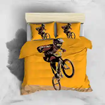 Mode Motorcykel Skriva ut 3D-Sängkläder Uppsättningar 2/3ST Queen size-Full Storlek loket Ut Pojkar Påslakan Pojkar
