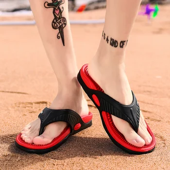 Mode Tofflor För Män Casual Skor Utomhus Tofflor Leisure Beach Sandaler Badrum Flip-flops Massage för Män Tofflor