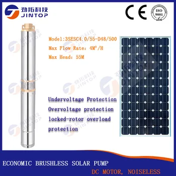 (MODELL 3SESC4.0/55-D48/500) JINTOP SOL SS304 VATTEN PUMP Fri Frakt 4tum borrhål samt energibesparing sol pump för irrigat