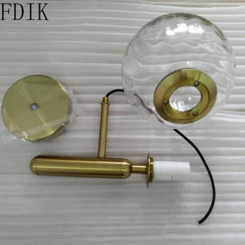 Moderna Led-Glas Ball Vägg Ljus Runda Metall Vägg Lampa för Hem Industriell Loft Inredning Badrum Kök Sovrum Skans Armaturer