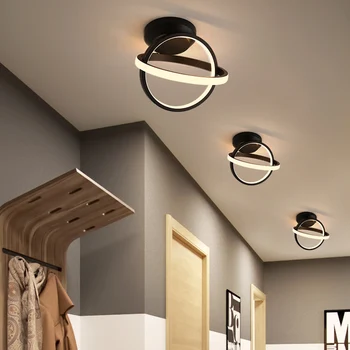 Moderna led-ljuskrona för corridro foajén sovrum lobby vit eller svart målade home deco små ljuskronor fixturer 180x160mm 12W