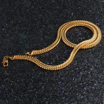 Modyle Nya 6mm Guld Färg Smycken Kvinnor Mens Stävja Halsband 50cm Lång Länk Kedjor