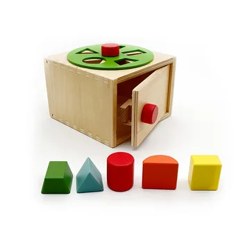 Montessori Leksaker i Trä Material Pedagogisk Leksak Professionell Montesori Tidig Inlärning objektpermanens Laptop Fack Leksaker för Barn