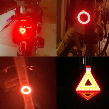 Multi Belysning Lägen Cykel Ljus Led Bike Light Flash Svans Bak Cykel Lampor för Bergen Cykel Sadelstolpe USB-Uppladdningsbara