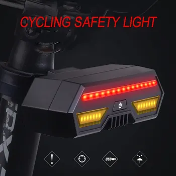 Multi Belysning Lägen Cykel Ljus, Smart Auto-Broms Avkänning Ljus USB Charge-LED Cykling Slutsignal Cykel Fjärrkontrollen TurnLight