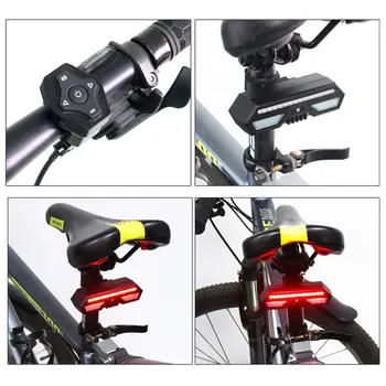 Multi Belysning Lägen Cykel Ljus, Smart Auto-Broms Avkänning Ljus USB Charge-LED Cykling Slutsignal Cykel Fjärrkontrollen TurnLight