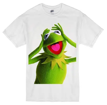 Mupparna Kermit Rolig Cool Ser Unisex Vit T-Shirt Kort Ärm Casual Tryckt Tee Storlek S-3Xl T-Shirt