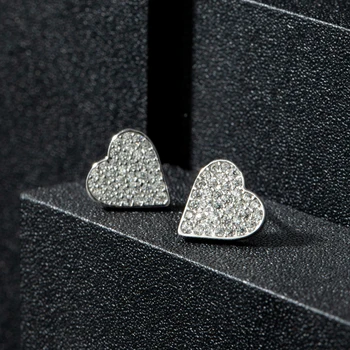 MUXUEYAN 925 Sterling Silver lilla hjärta Örhängen för kvinnor 2020 trend skinande Smycken gåva