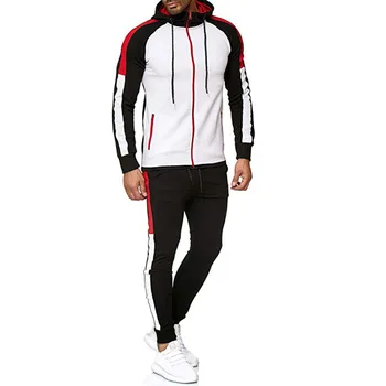 Män 2 St Set Hooded Tröja+Byxor Jogging Suit Träningsoverall Höst Vinter Outfits Sportkläder Kör Sweatsuit Löst Sittande Kläder