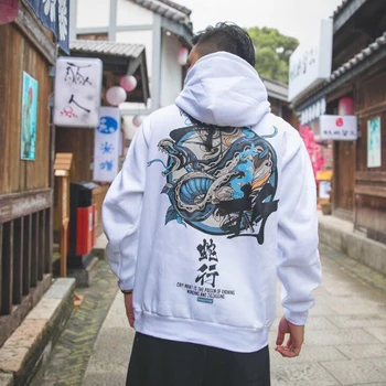 Män Höstens Mode Cool Hip Hop Hoodies Japansk Avslappnade Tröjor Streetwear Män Lös Tröja Harajuku Manliga Djävulen Hoodie