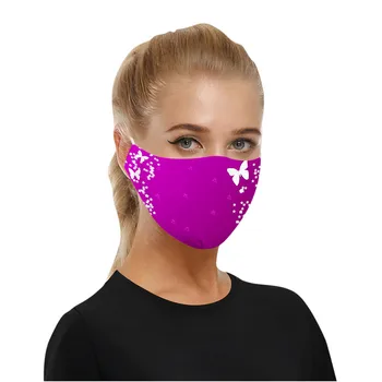 Män Kvinnor Mode Butterfly Print Face Mask Utomhus Dammtät Haze Skyddande Mask Återanvändbara och Tvättbara Filter Mask Mask Mask 1ST