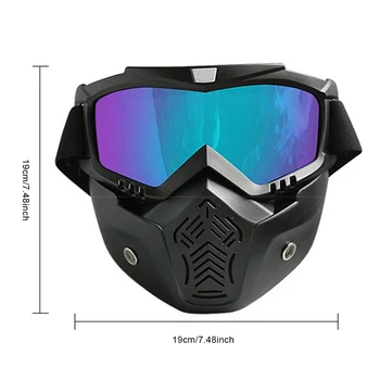 Män Kvinnor Skidor Snowboard Mask Snöskoter Skidåkning Skyddsglasögon Vindtät Motocross skyddsglasögon Skyddsglasögon med Munnen Filter