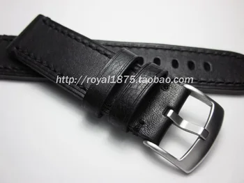 Män kvinnor Äkta Läder Klockarmband en Klocka för Longines/Mido/Tissot/Seiko 18mm 19mm 20mm 21mm 22mm Black Watch band remmar