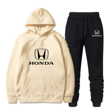 Män s Fleece Hoodie Honda logo sportkläder boutique kläder casual Hoodie passar Hoodie + byxor höst vinter Tröja