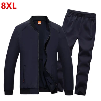 Män Stora Storlek Passar Plus Size Sweat Suit Våren Sportkläder Stor Storlek för Män Träningsoverall 8XL 7XL 6XL Joggaren Passar för Män Outfit