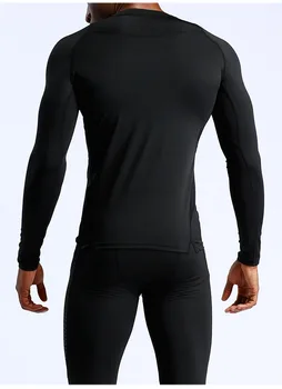 Män T-Skjorta Compression Shirt Som Kör Tajt Träning Långärmad Tshirt Bodybuilding Fitnesscenter Kläder Torra Fit Tee Shirt Top2