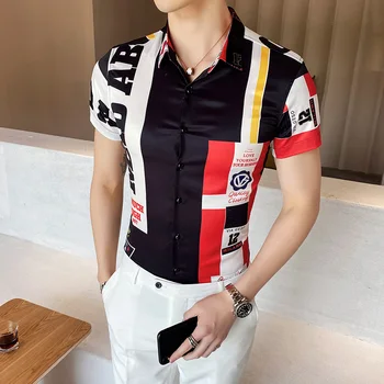 Män är sommaren kort-sleeved shirt Kinesisk stil mode shirt för män koreanska versionen av slim-hög-kvalitet casual-shirt män