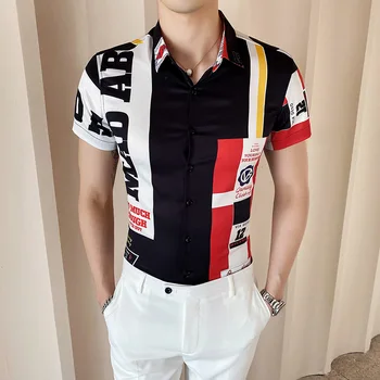 Män är sommaren kort-sleeved shirt Kinesisk stil mode shirt för män koreanska versionen av slim-hög-kvalitet casual-shirt män