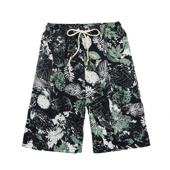 Mäns beach shorts personlighet utskrift 2020 sommaren tunna avsnitt andas komfort casual mäns linne shorts storlek 5XL