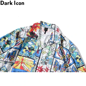 Mörka Ikonen Tryckt Hawaiian Skjortor Män Kvinnor Sommar Lätta Material för Män Tröja Kort Ärm Sommaren Polo Skjorta