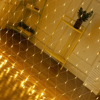 Netlike LED Curtain Dekorativa Lampor 3x2 200leds Fairy Krans String Light-Fönstret Christmas Wedding Party Semester Belysning JQ