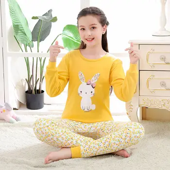 New Kids Pyjamas Set Stora Pojkar Flickor Kläder Tonåringar Tecknat Unicorn Pijamas Student Pyjamas Barn Full Ärm Pant 2st Passar Natt