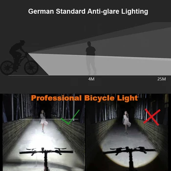 NEWBOLER Anti-glare 450LM Led Cykeln Framför Ljus in USB-Skattskyldighetens MTB Cykel Ljus Slutsignal Cykling Strålkastare Cykel Tillbehör
