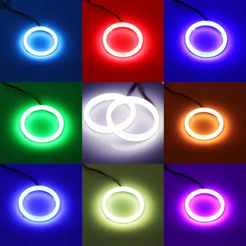 Niscarda 2x RGB 4Mode LED Vinkel Ögon Halo-Ringen Multi-Color Bil Strålkastare Fjärrkontroll Automatisk Lampa 70 80 90