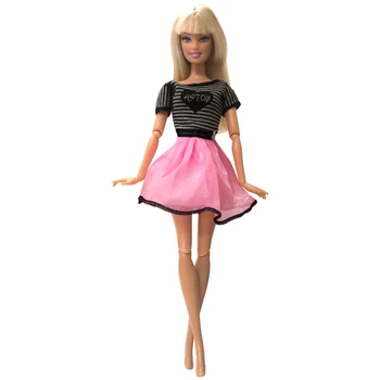 NK 5 St/Set Blanda Doll Dress Vackra Handgjorda Fest Kläder av Högsta Mode Klä på Barbie Ädla Docka Barn Flickor'Gift 030A DZ
