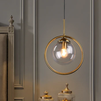 Nordiska Designer Hängande Lampor glas ball lamp-Matsal sovrum bar Kök säng Armatur suspension lyster