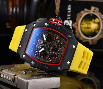 Ny Automatisk Klocka RM Mens Klockor Top Brand Lyx Mekaniska Armbandsur Silikon Stropp gåvor