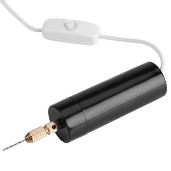 Ny Bärbar Små Elektriska Borrar Handhållen Mikro-USB-Borr Med 3st Bitar DC 5V USB Mini Electricd Handhållen Borr
