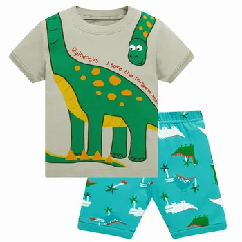 Ny Design Dinosaurie Pojkar Pyjamas Set Barns Pyjama Pojke Sleepwear Passar Teleskop Barn Pjamas hem slitage Kostymer Nattlinne