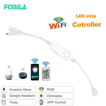 NY LED Strip wi-fi trådlöst LAN Controller för RGB 5050/2835 Flexibla Band RGB Led-Lampor 20 m 15 m 10 m 5M 12V med Röst och Musik-Läge