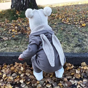 Ny Våren Hösten Nyfödda Baby Kläder Baby Bunny Sparkdräkter Bomull Hoodie Nyfödda Flicka Onesies Mode Spädbarn Kostym Pojkar Outfits