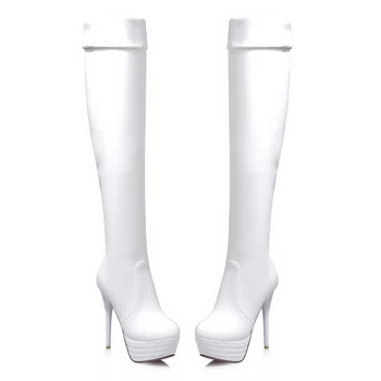 Nya 2020-size33-46 smal över knä stövlar kvinnor super höga klackar plattform skor höst vinter sexiga lår höga stövlar kvinnliga A21