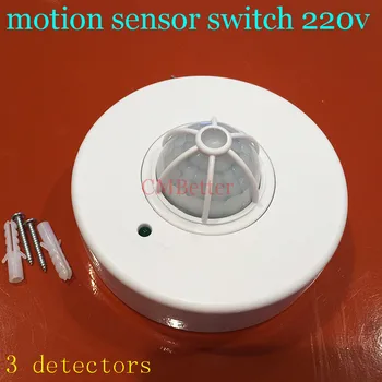 Nya 360 detektorer 220V PIR rörelsesensor Switch,Passiv Ir-Detektor,Hög Känslighet Infraröd Sensor Strömbrytare YY