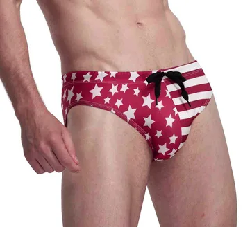 Nya Amerikanska Flaggan Herr Bikini, baddräkter och Badbyxor för Män Stranden Mens Trunkar Stranden i Korthet Sexiga dragsnodd midja Shorts Varm Sommar Semester