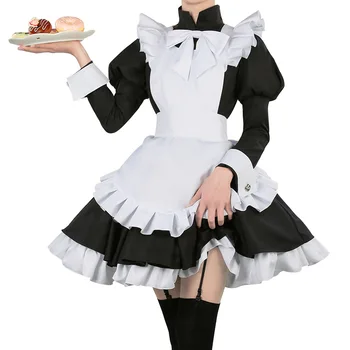 NYA Anime Öde/Grand För Astolfo Maid Outfit Lolita Klänning Cosplay Dräkt Full Uppsättning S-XL För Halloween och Cosplay prop