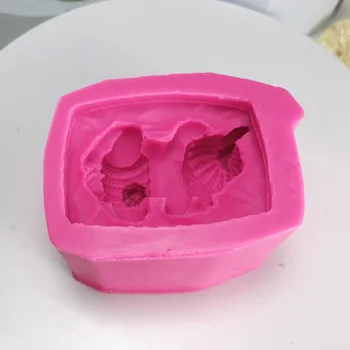 Nya Ankomst-Design 3D-Baby Gjutform Baby Bunny-Klädd chokladfondant Kaka Utsmyckning Verktyg H716