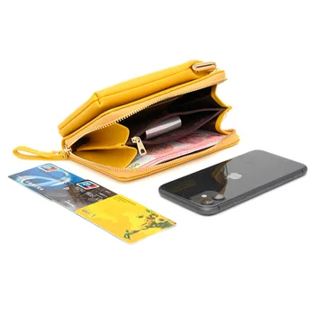 Nya Damer Koreanska Mode Färska One-Shoulder Messenger Lång Dragkedja Wallet Clutch Mobiltelefon Väska Trendiga Lyx Handväskor Kvinnors