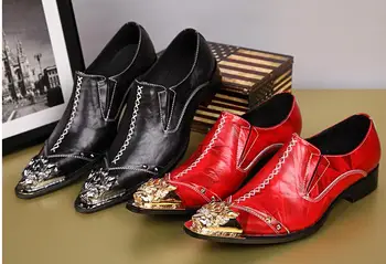 Nya Handgjorda Män Gentleman Lyxiga skor och Guld Högsta Mode fest och bröllop män klä skor för män lägenheter