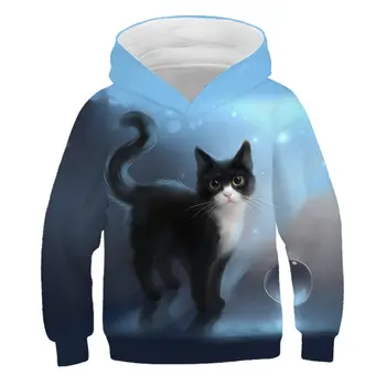 Nya hoodies djur katt Pojkar Flickor Sweatshirts 2020 Vintern Hösten Barn mode Hoodies Långa Ärmar söt Tröja Barn Kläder