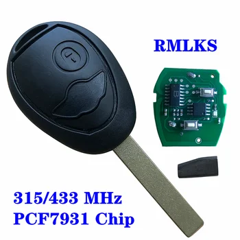 Nya Oklippt 2-Knappen Remote-Knappen För BMW Mini Cooper S R50 R53 Avlägsna Huvudet Bil Nyckel 433MHZ 315Mhz PCF7931 ID73 Chip Med Kod