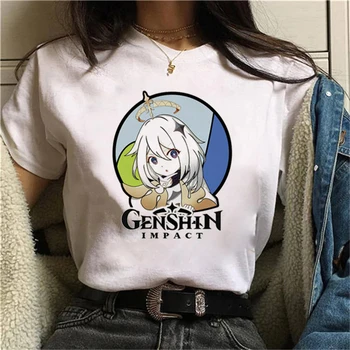 Nya Spel Genshin Inverkan Estetiska Grafiska T-Shirts Plus Storlek 5xl Japansk Stil Överdimensionerad T-Shirt Anime Kvinna Tshirts Y2k Toppar