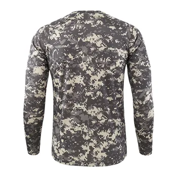 Nya Taktiska Militära Kamouflage T-Shirt Manliga Andas Snabbt Torr US Army Combat Full Ärm Outwear T-shirt för Män