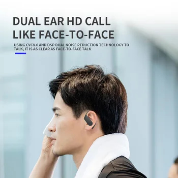 Nya TWS Visa Bluetooth-Hörlurar 5.0 Sport Trådlösa Hörlurar Stereo Hörlurar Handsfree Dual Mic Headset För iphone xiaomi